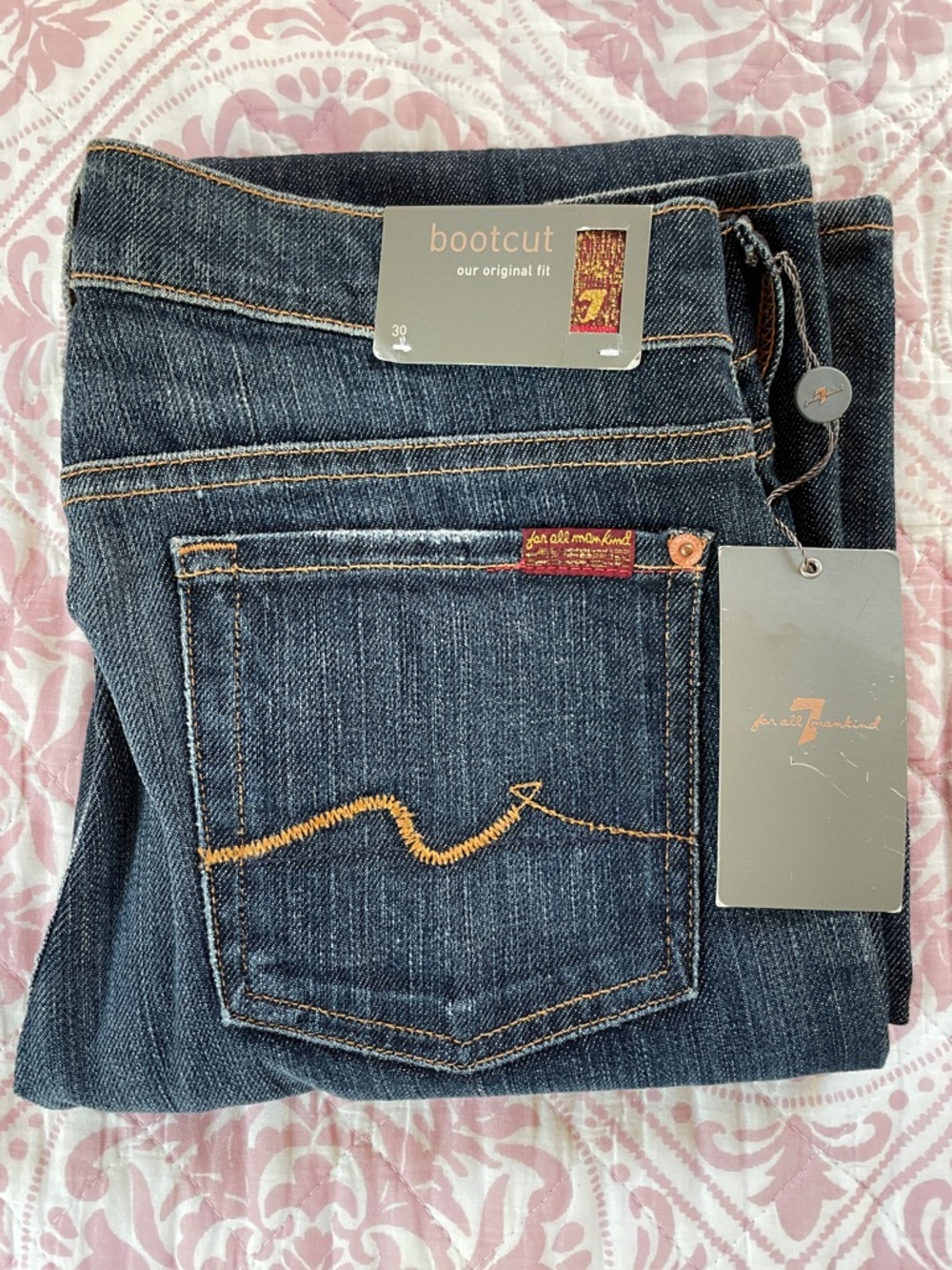 7 For All Mankind Women’s Bootcut Jeans - Dark Indigo Original Fit NWT Size 30